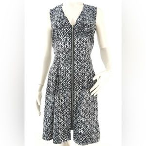H&M silky sun dress Black & white geometric print Size 6/ Small